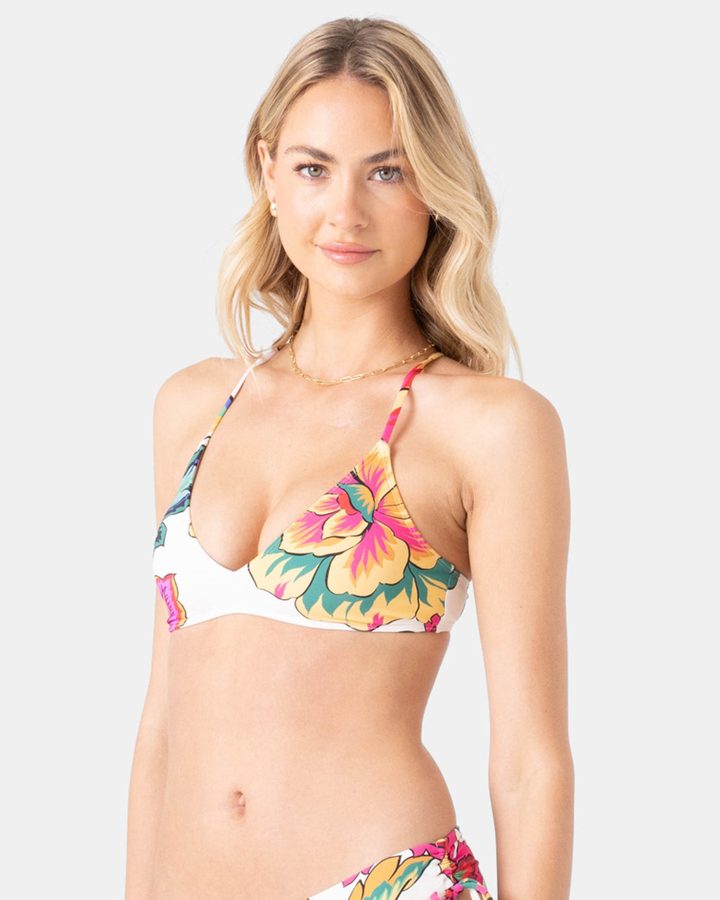 Beach Blossom Athletic Triangle Bikini Top