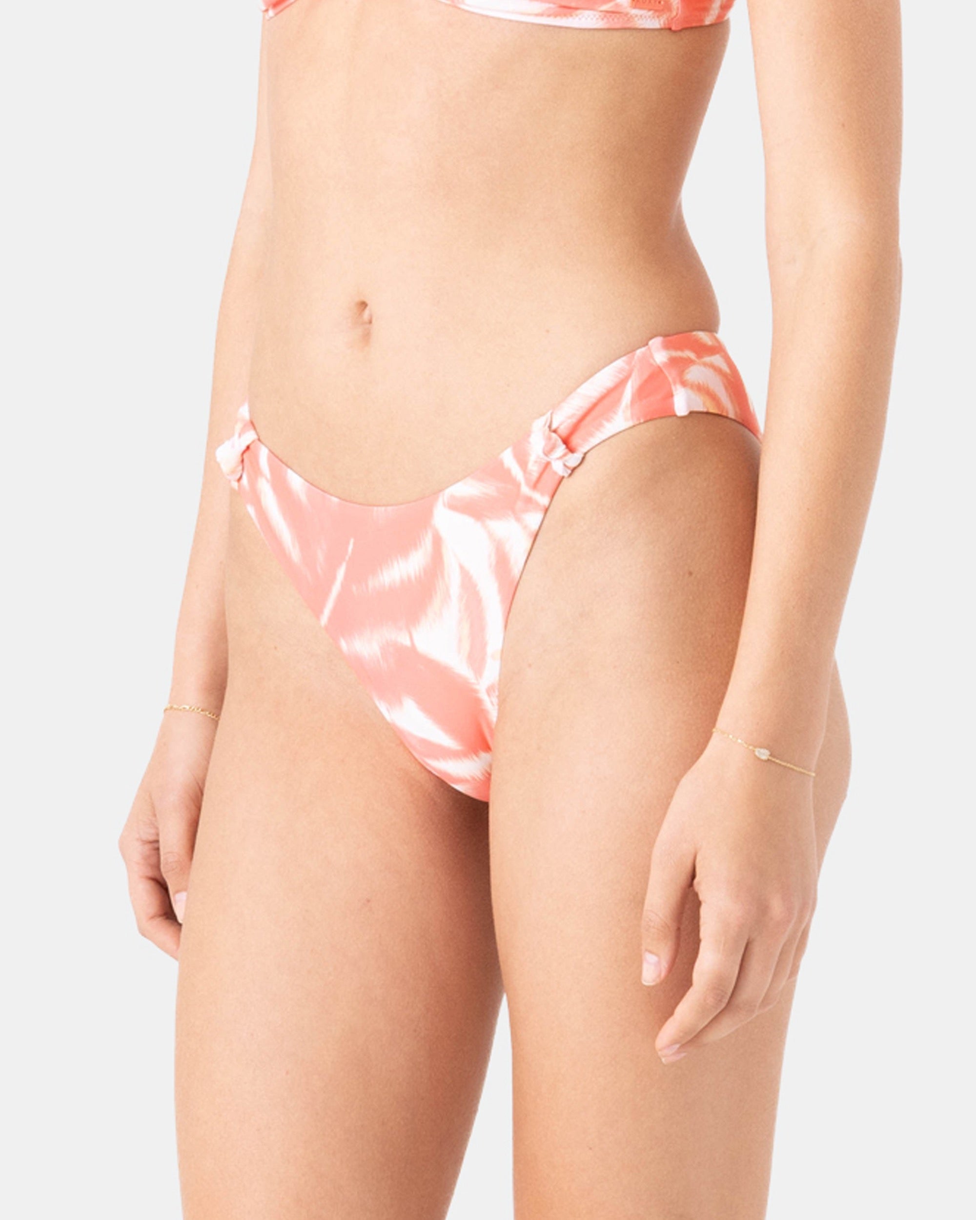Palm Haze Knotted Scoop Cheeky Bikini Bottom