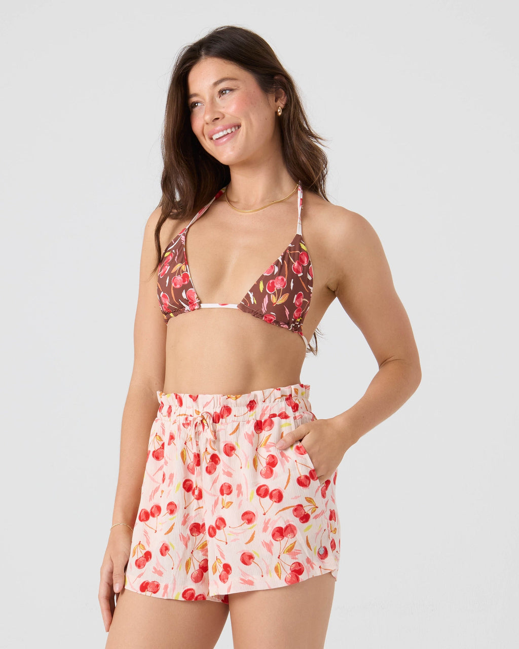 Cherry On Top Mini Tiki Triangle Bikini Top