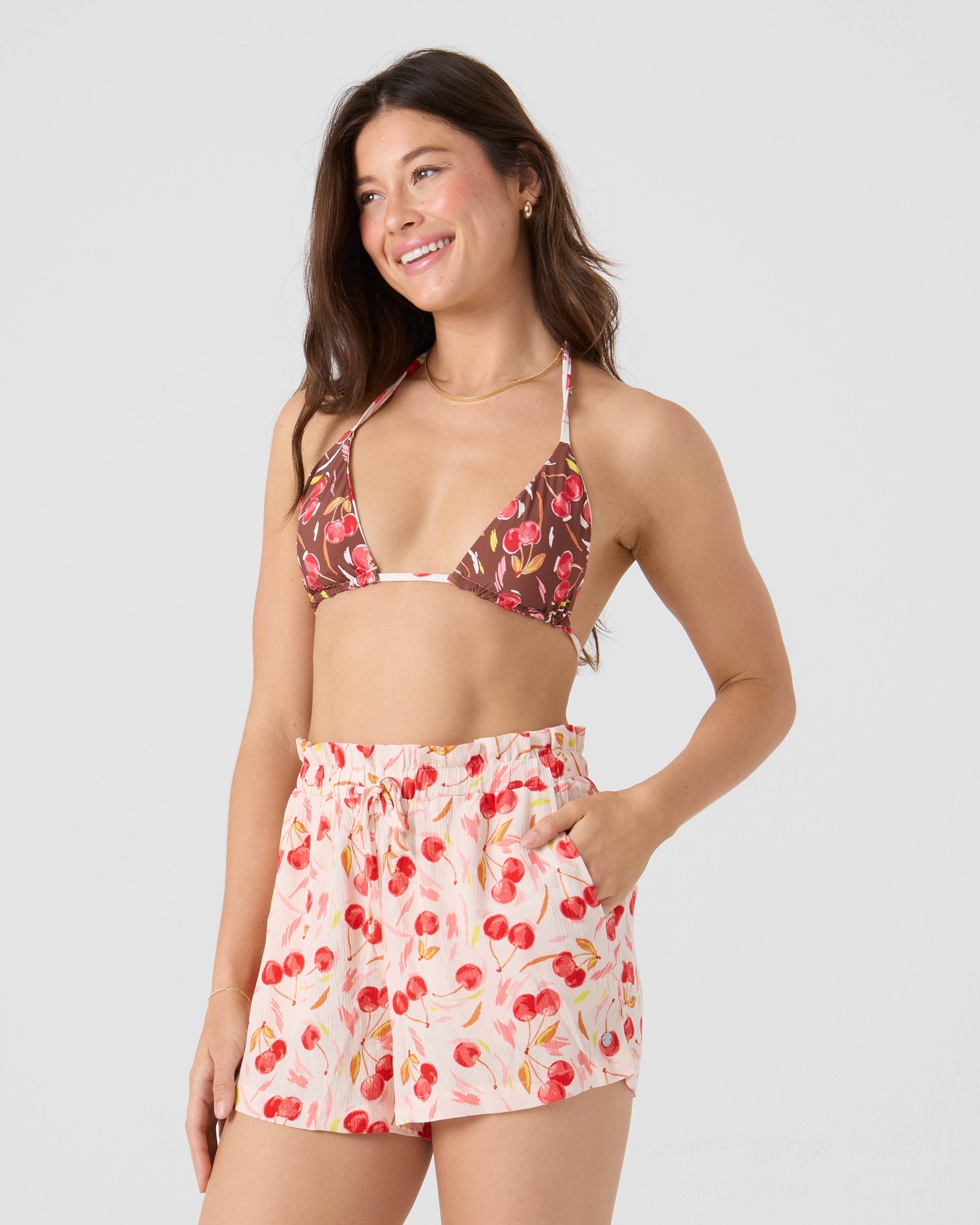 Cherry On Top Mini Tiki Triangle Bikini Top
