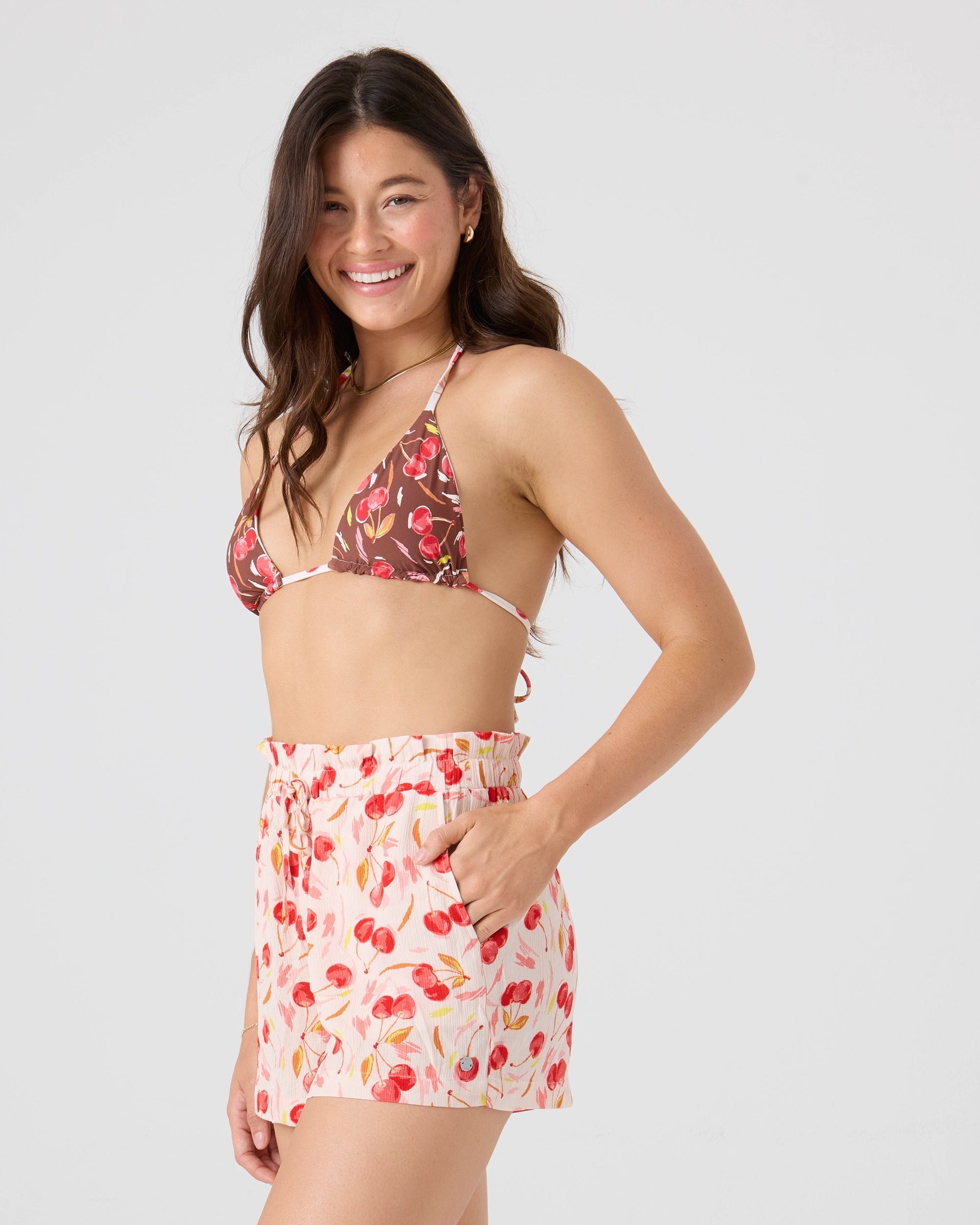 Cherry On Top Mini Tiki Triangle Bikini Top
