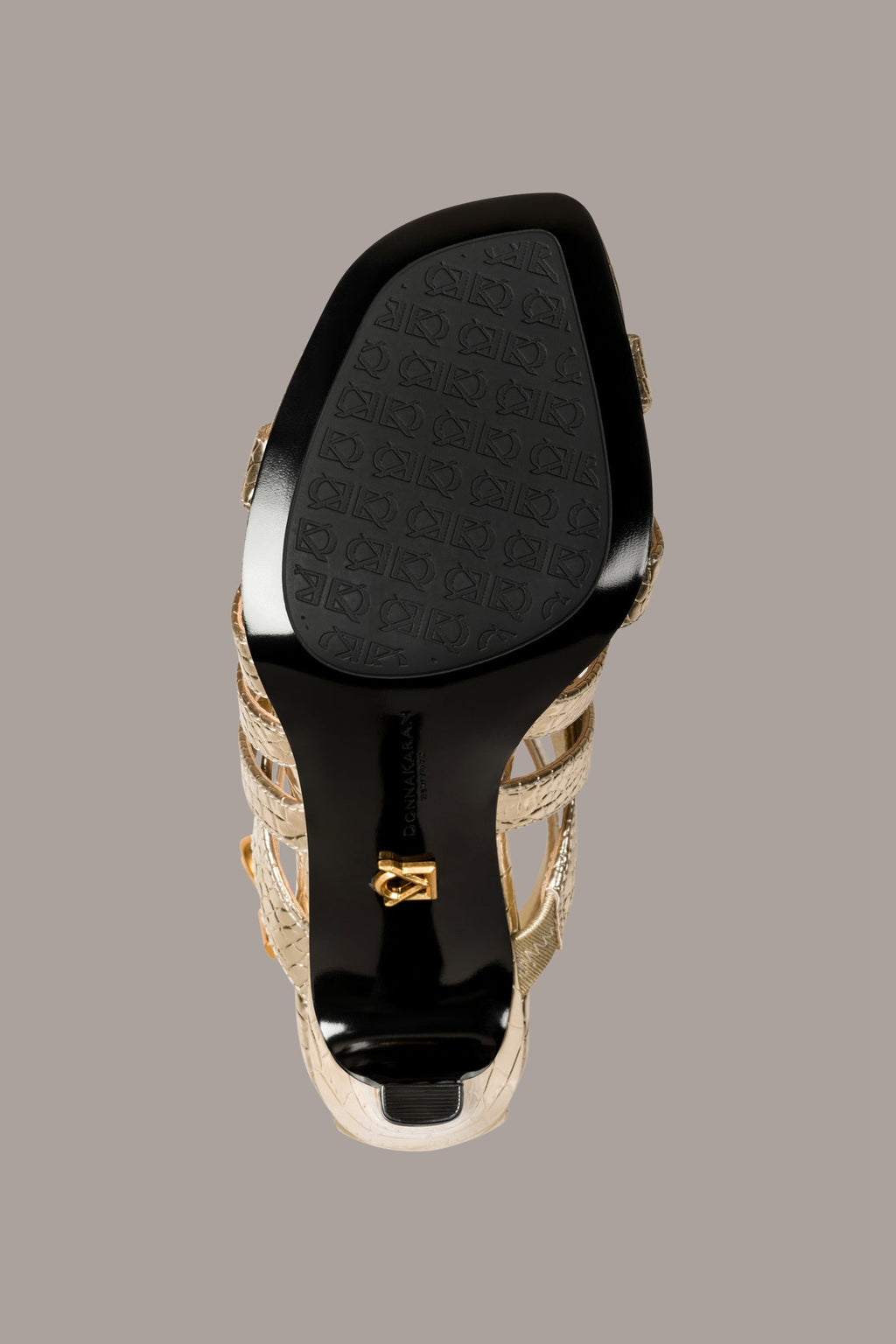 BRIARROSE METALLIC CROC-EFFECT ANKLE-STRAP SANDAL