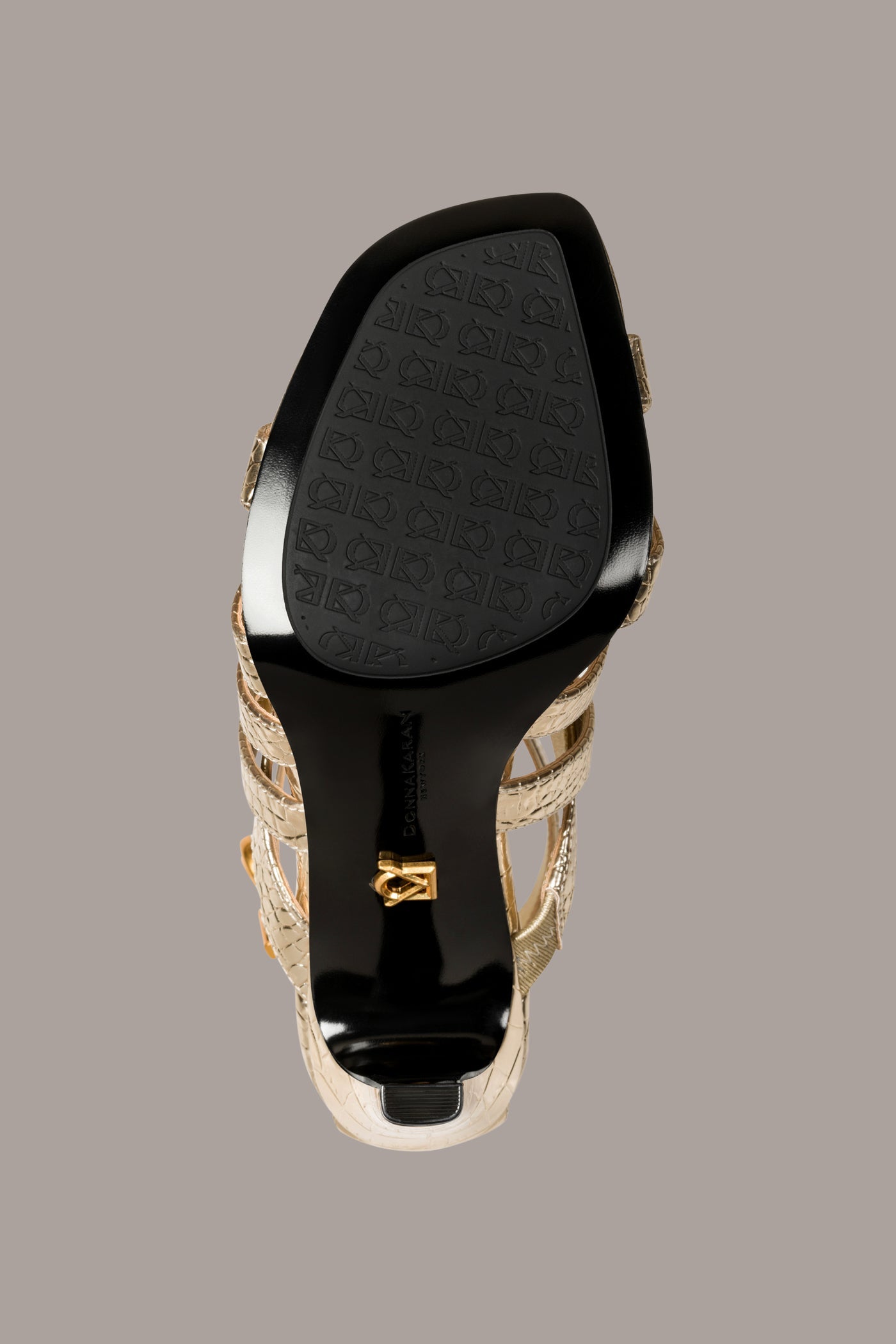 BRIARROSE METALLIC CROC-EFFECT ANKLE-STRAP SANDAL