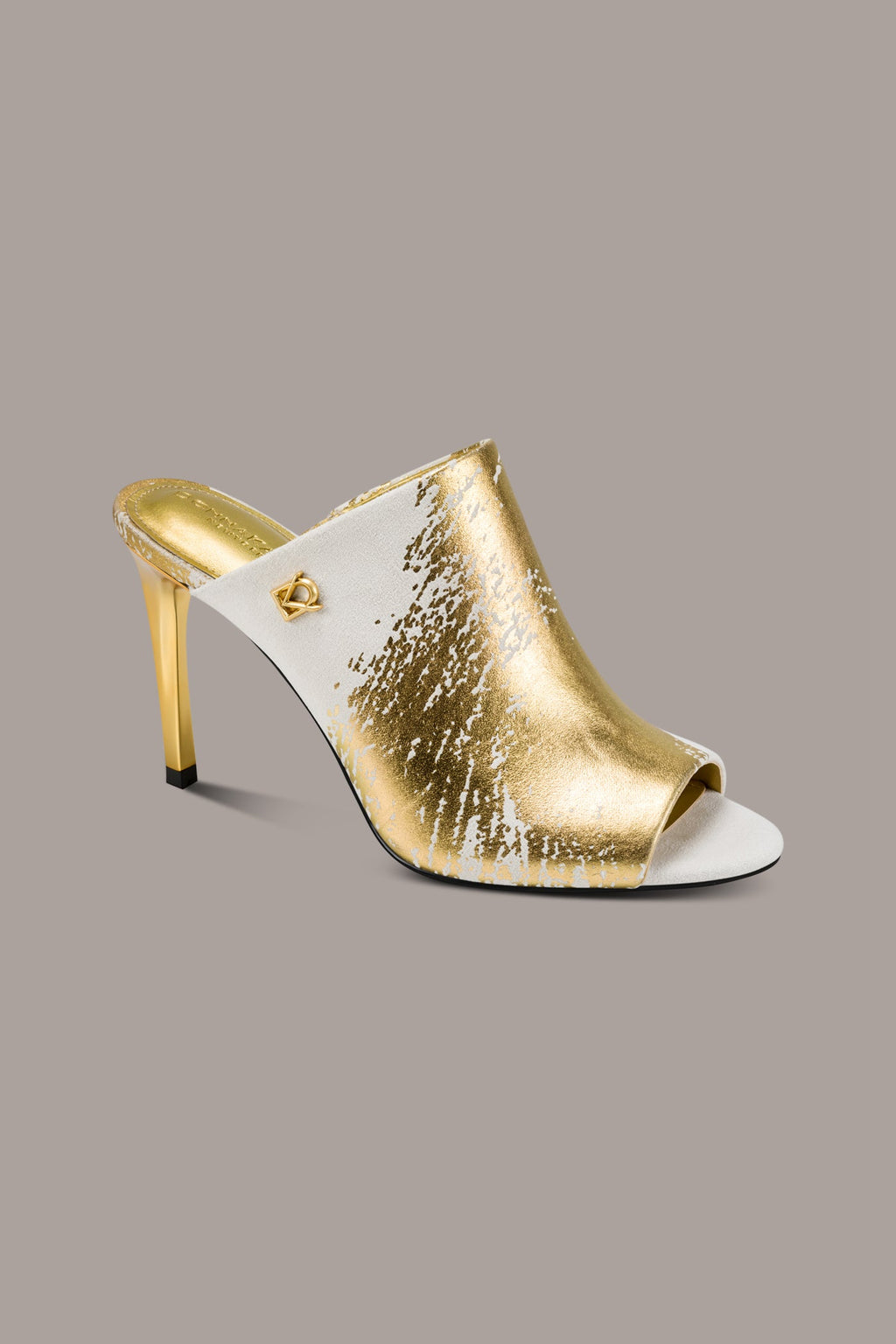 DONNA METALLIC BRUSHSTROKE MULE SANDAL
