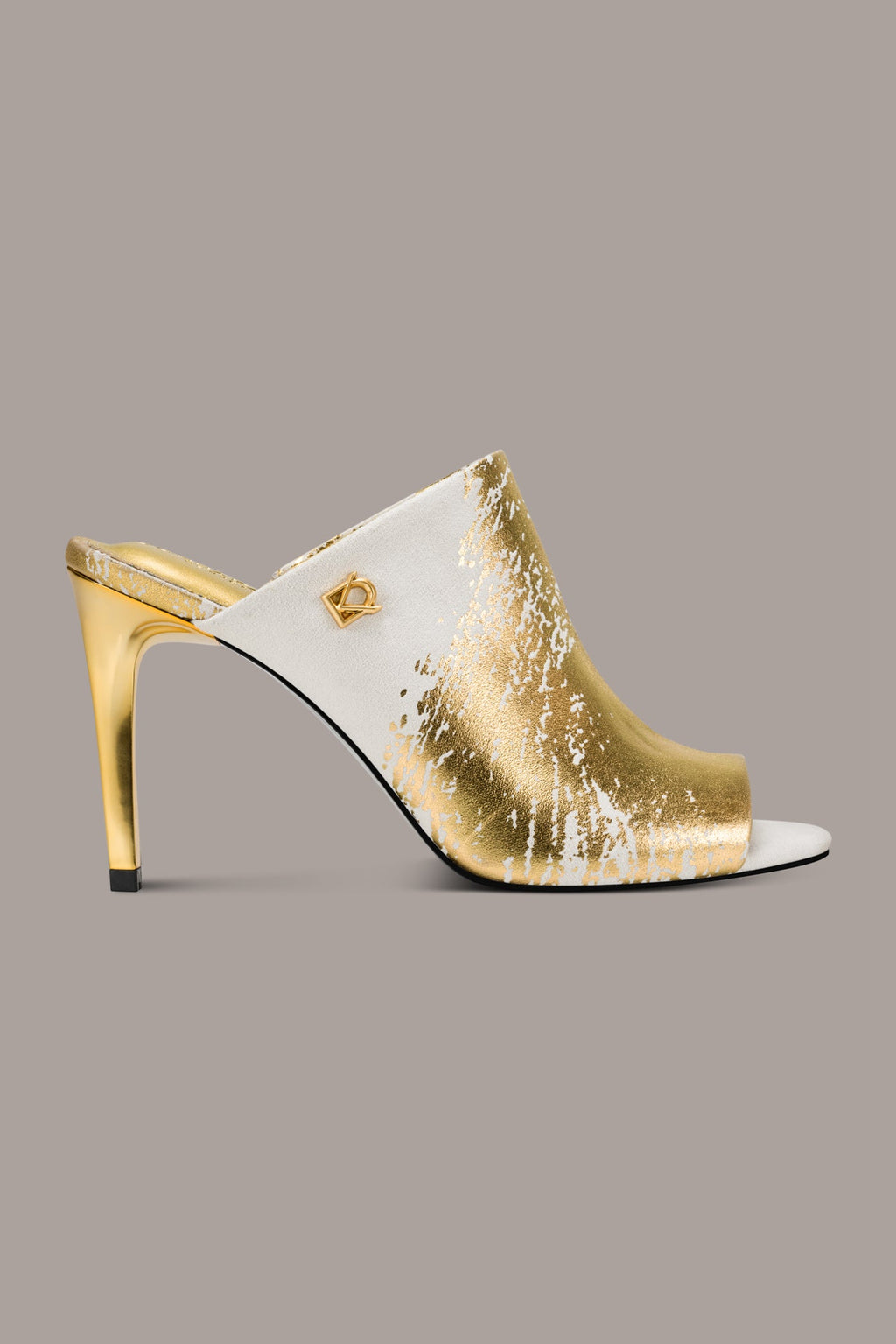 DONNA METALLIC BRUSHSTROKE MULE SANDAL
