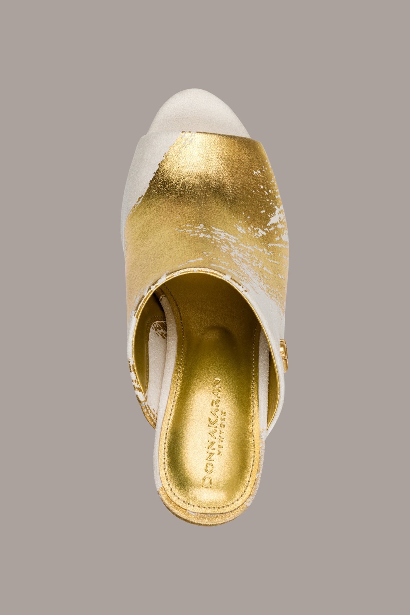 DONNA METALLIC BRUSHSTROKE MULE SANDAL
