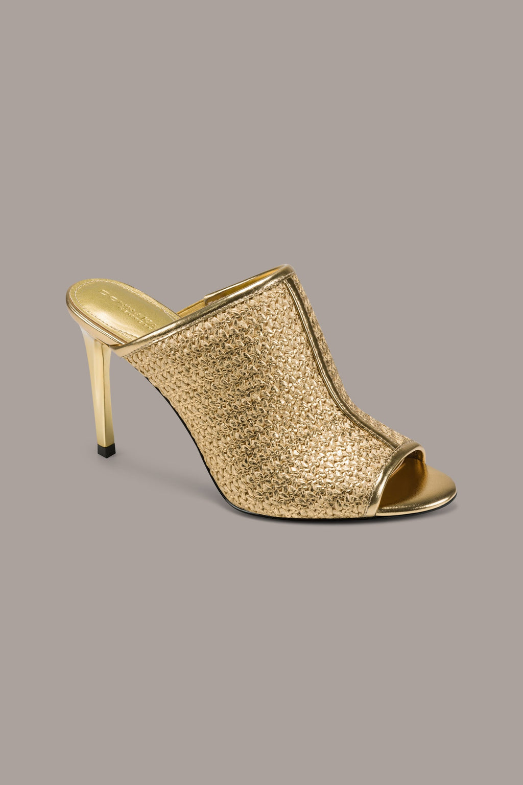 DONNA METALLIC RAFFIA MULE