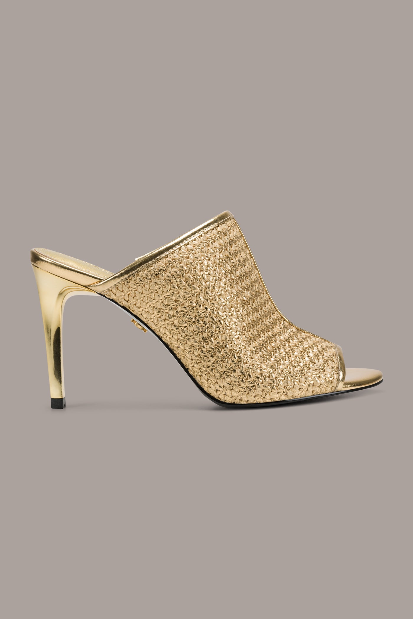 DONNA METALLIC RAFFIA MULE