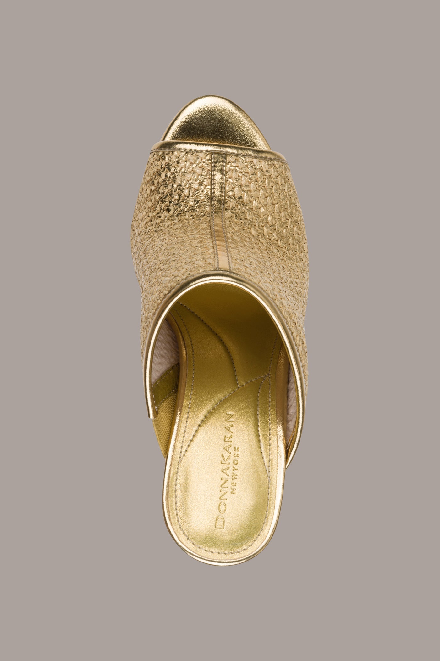 DONNA METALLIC RAFFIA MULE