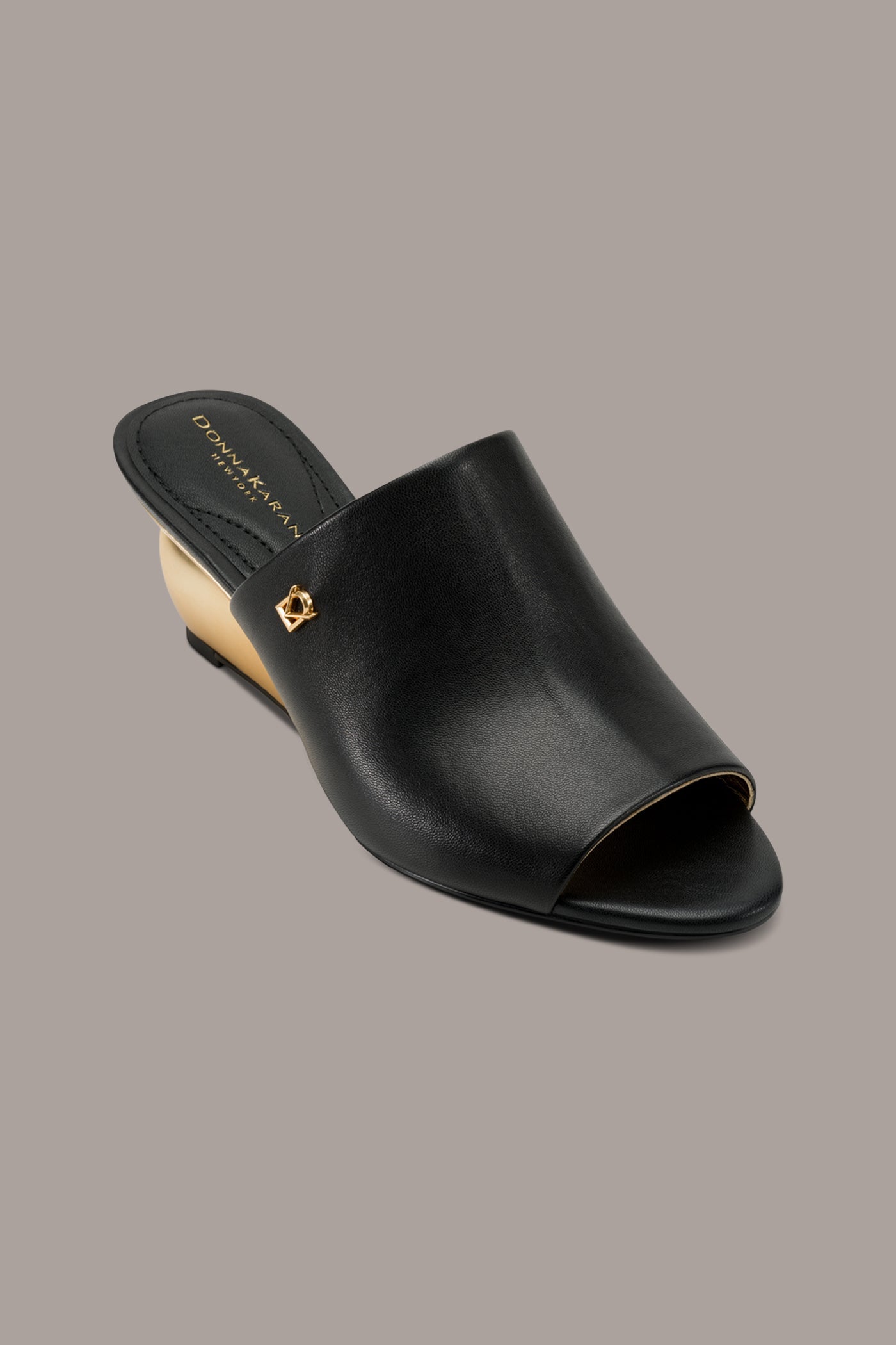 DONNA LEATHER WEDGE MULE SANDAL