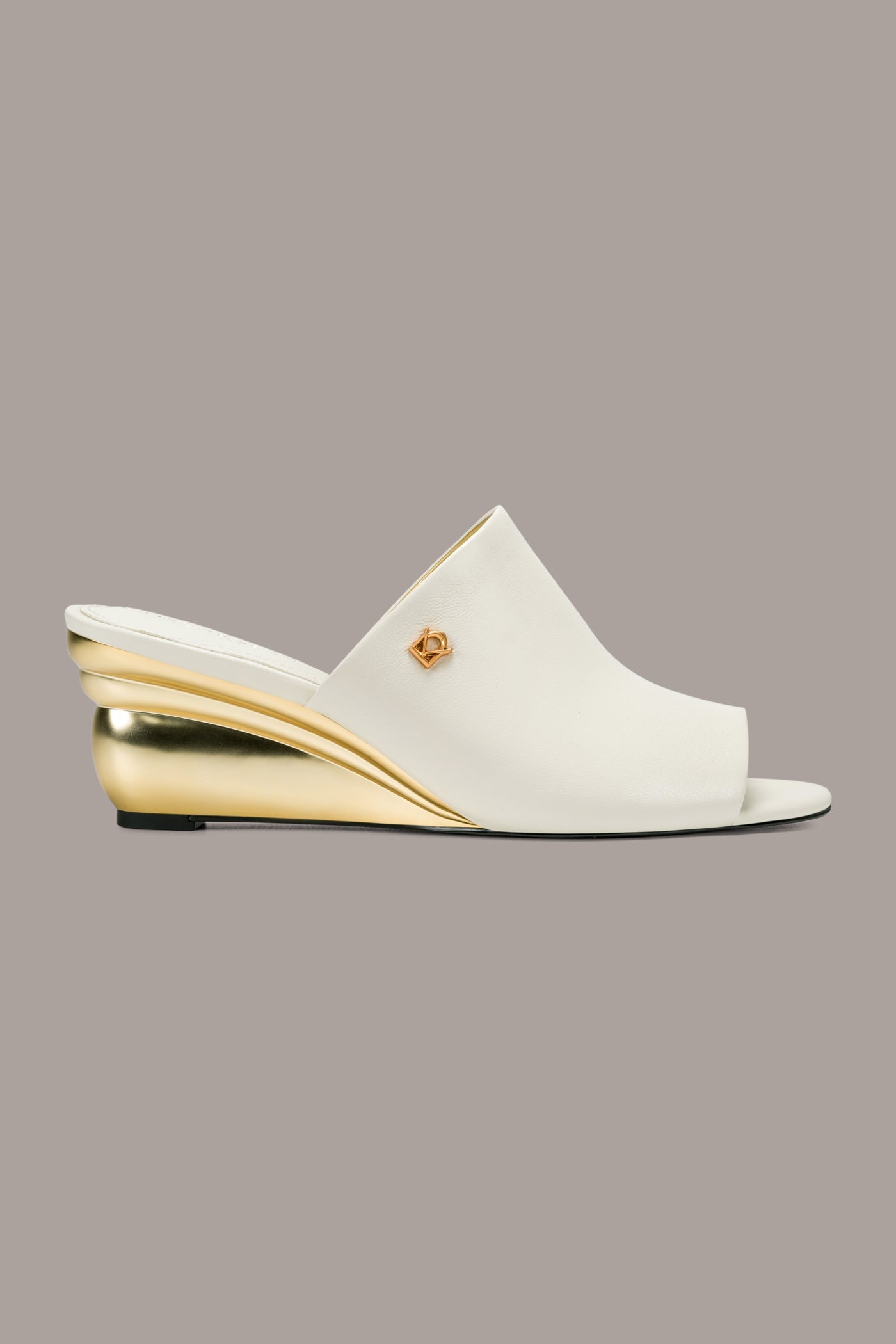 DONNA LEATHER WEDGE MULE SANDAL