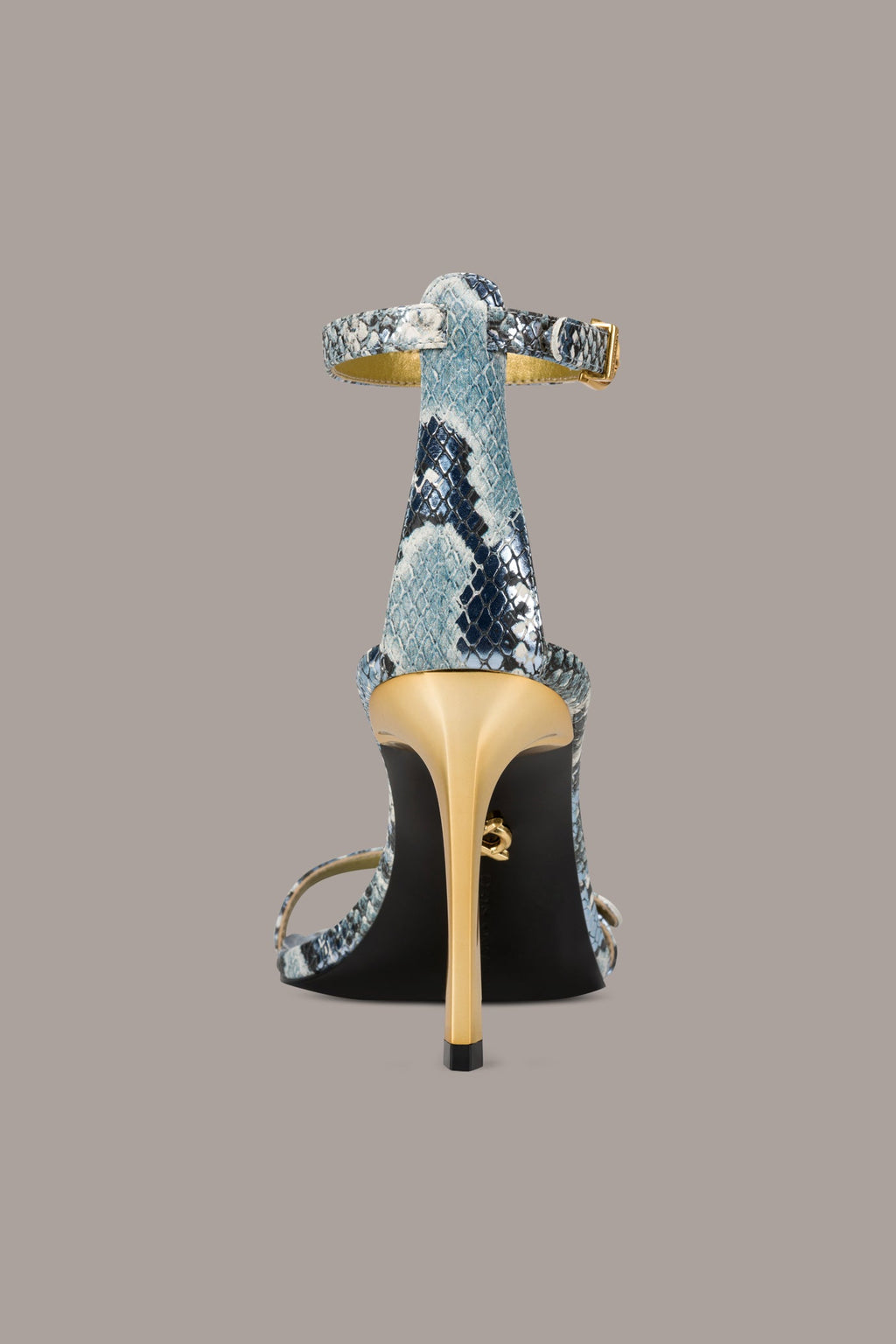 PRYCE SNAKE-PRINT ANKLE STRAP SANDAL
