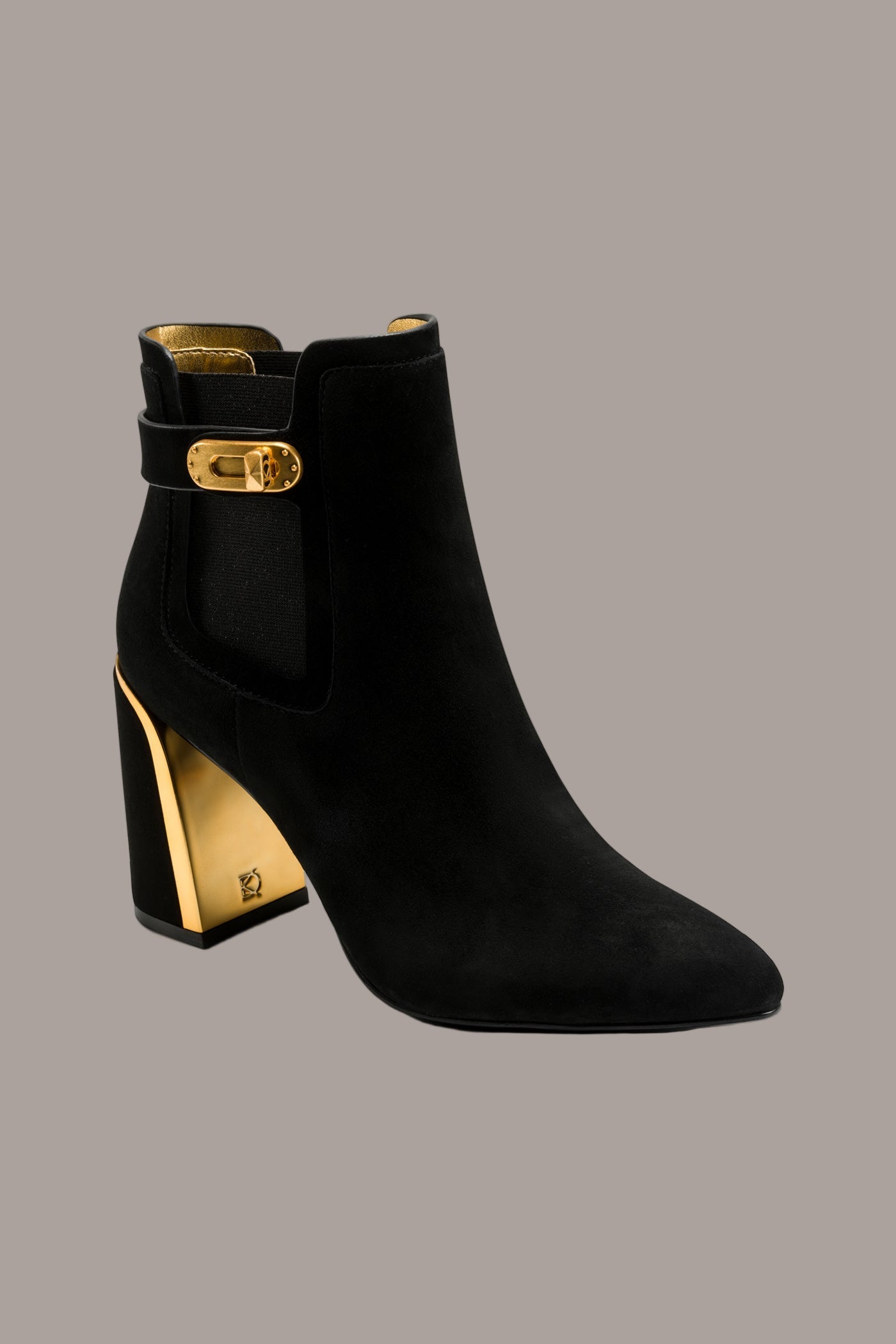 RAINE SUEDE GOLD-TRIMMED CHELSEA BOOTIE