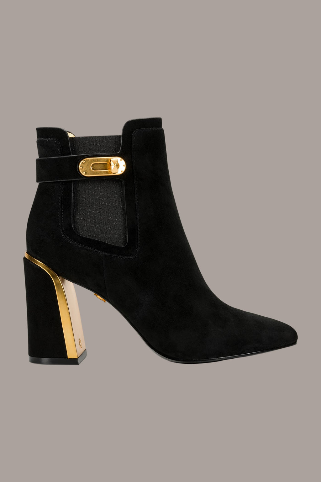 RAINE SUEDE GOLD-TRIMMED CHELSEA BOOTIE