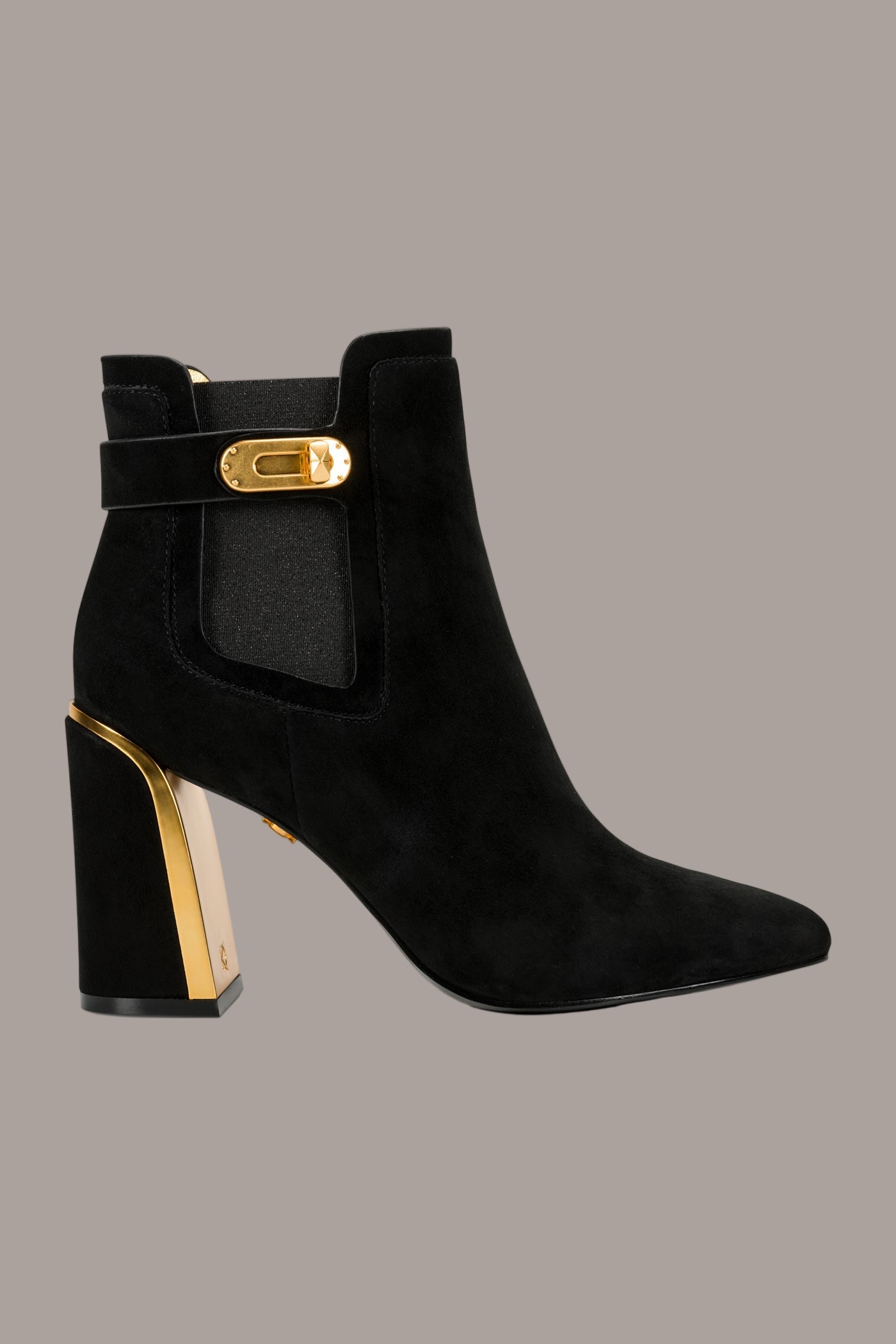 RAINE SUEDE GOLD-TRIMMED CHELSEA BOOTIE