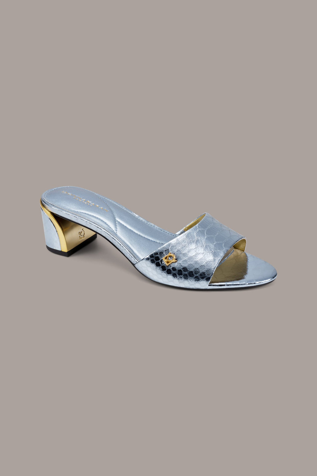 SANGRIA METALLIC SNAKE-PRINT MULE SANDAL