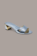 SANGRIA METALLIC SNAKE-PRINT MULE SANDAL