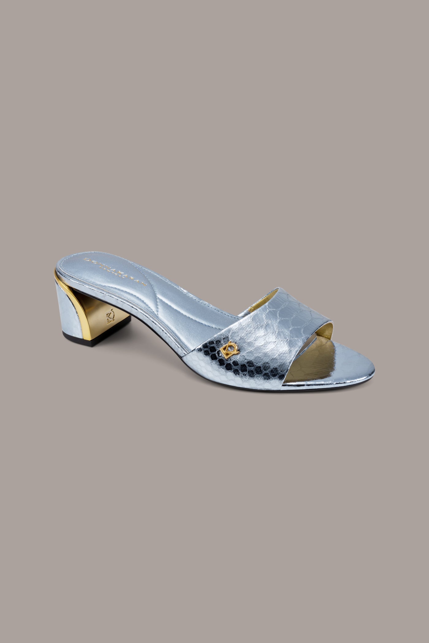 SANGRIA METALLIC SNAKE-PRINT MULE SANDAL