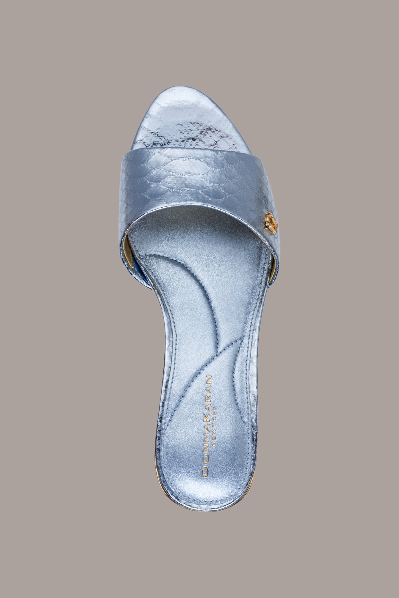 SANGRIA METALLIC SNAKE-PRINT MULE SANDAL