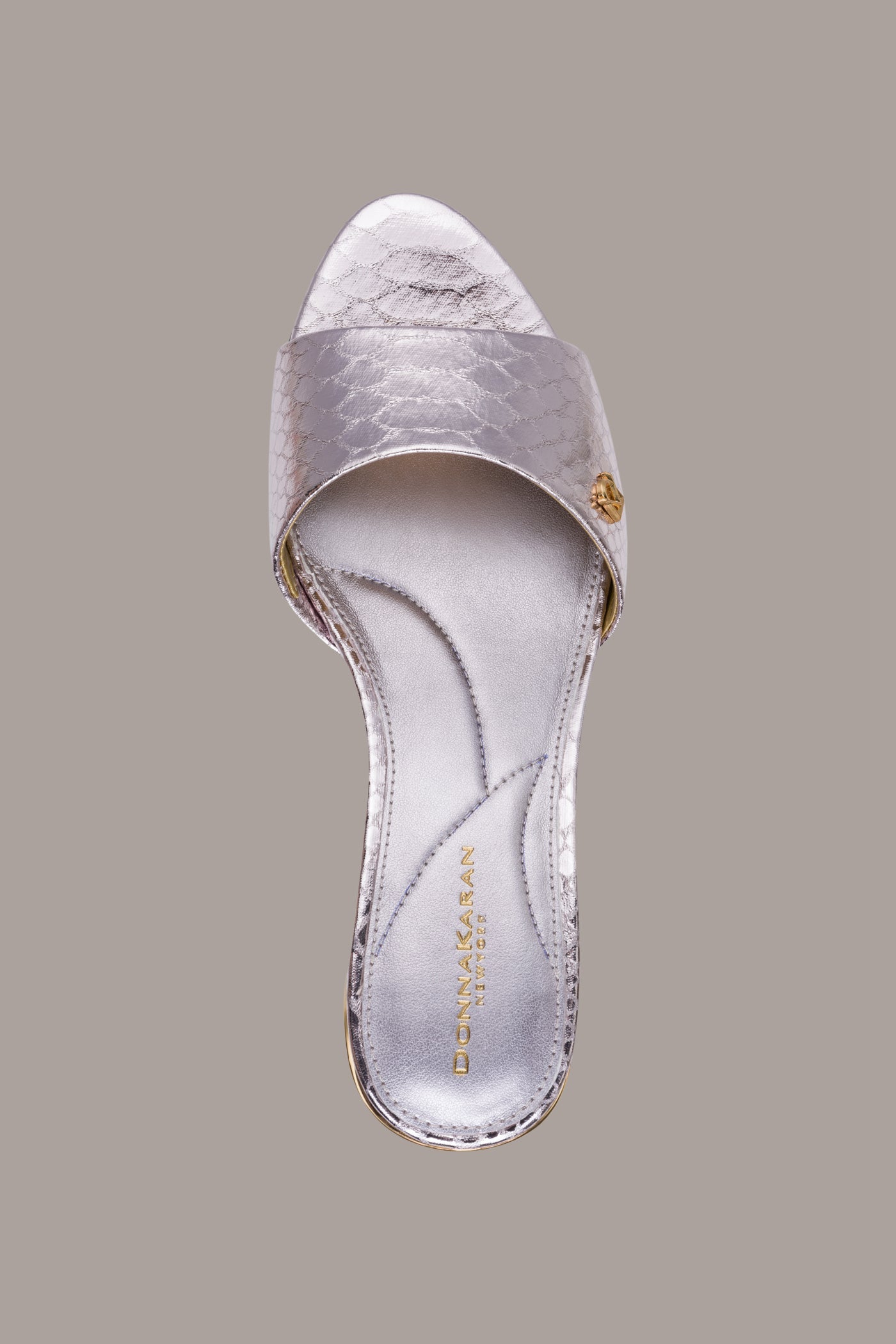 SANGRIA METALLIC SNAKE-PRINT MULE SANDAL