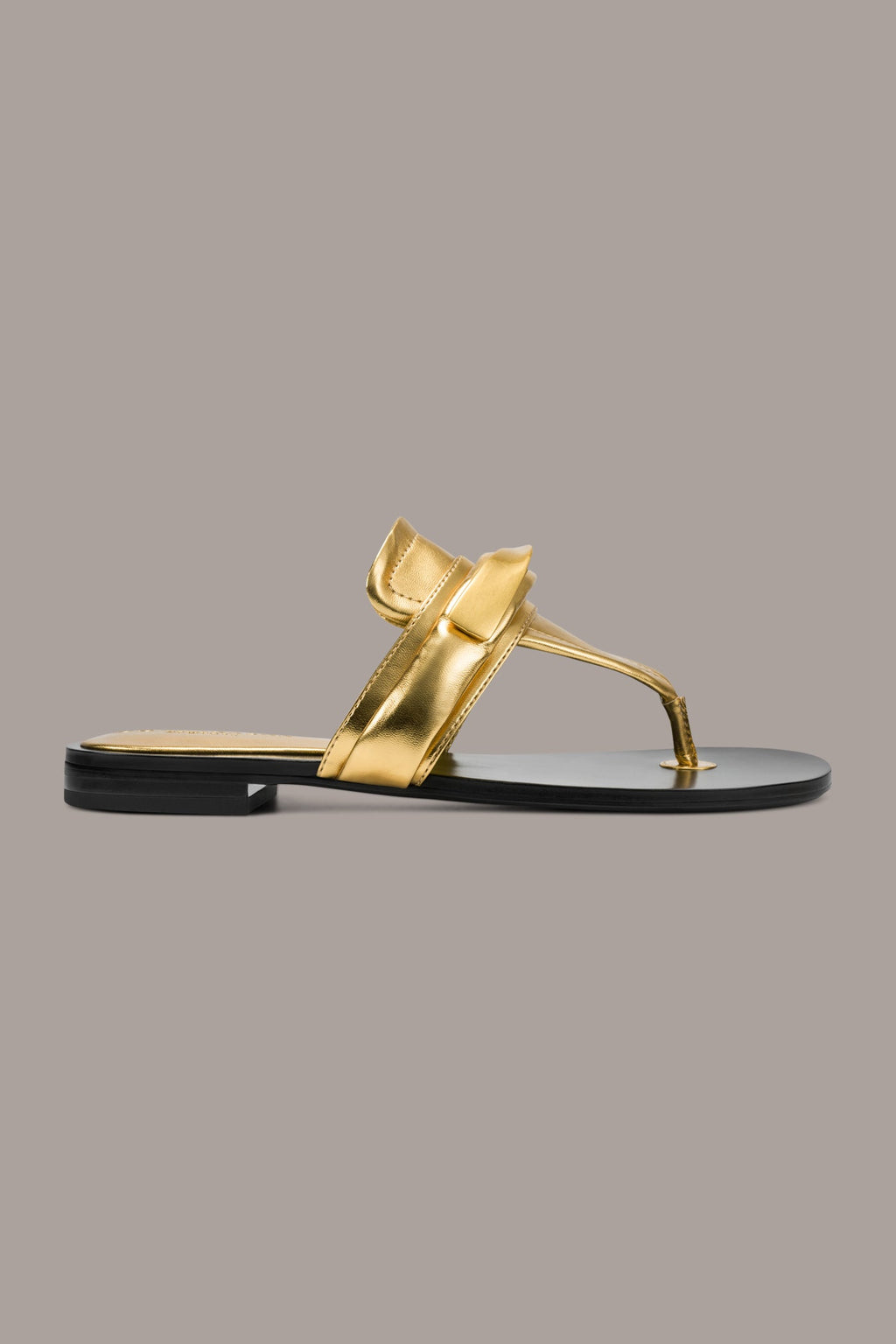 VELVET METALLIC THONG FLAT SANDAL