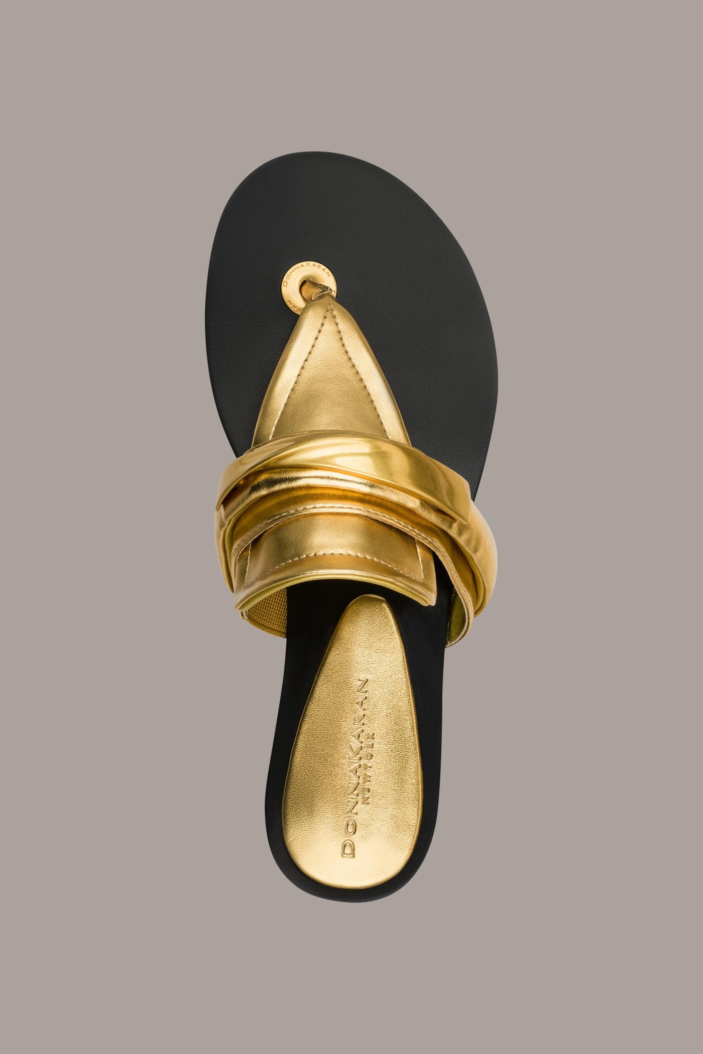 VELVET METALLIC THONG FLAT SANDAL