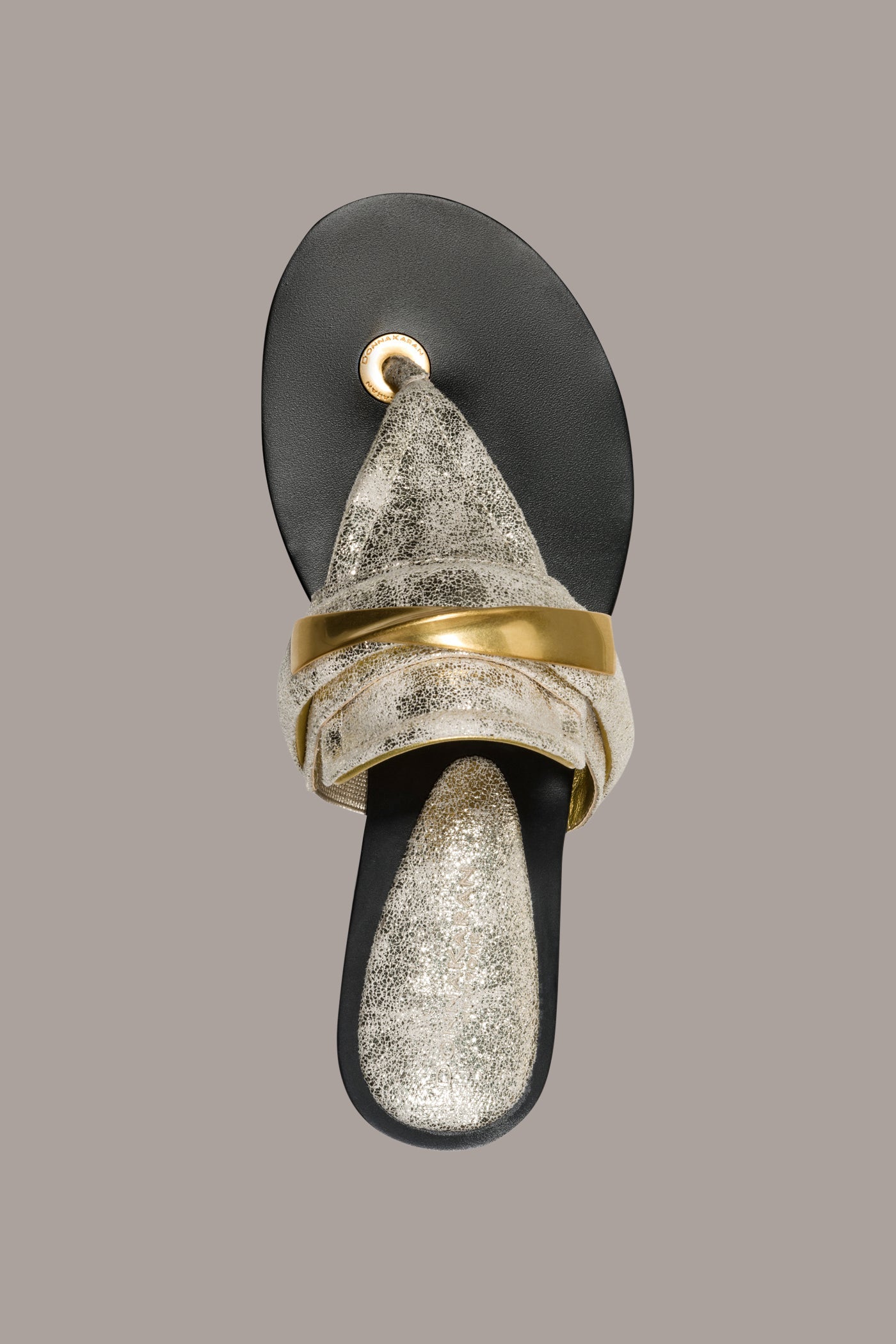 VELVET METALLIC THONG SANDAL